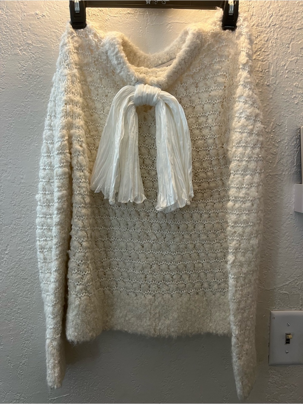 Rebecca Taylor Alpaca & Wool Bow Sweater size S